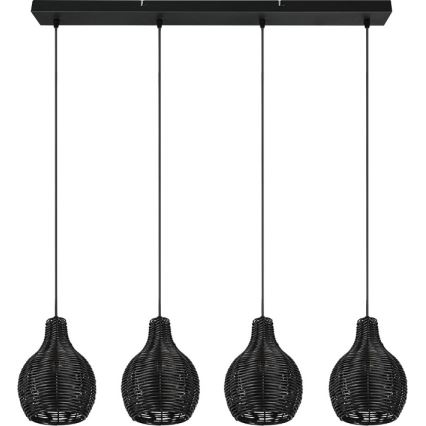 Reality - Żyrandol na lince SPROUT 4xE14/30W/230V czarny/rattan