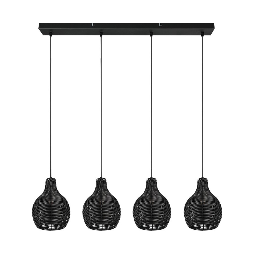 Reality - Żyrandol na lince SPROUT 4xE14/30W/230V czarny/rattan