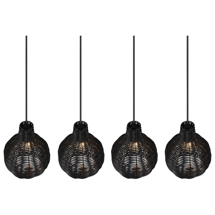Reality - Żyrandol na lince SPROUT 4xE14/30W/230V czarny/rattan