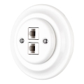 Reblig - Porcelanowe retro gniazdo Ethernet z ramką, 2x CAT5e, białe