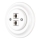 Reblig - Porcelanowe retro gniazdo Ethernet z ramką, 2x CAT5e, białe