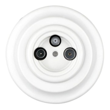 Reblig - Porcelanowe retro gniazdo TV/SAT-W gniazdo z ramką gniazdo białe