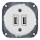 Reblig - Porcelanowe retro gniazdo zasilające USB bez ramki, 2x USB-A, białe