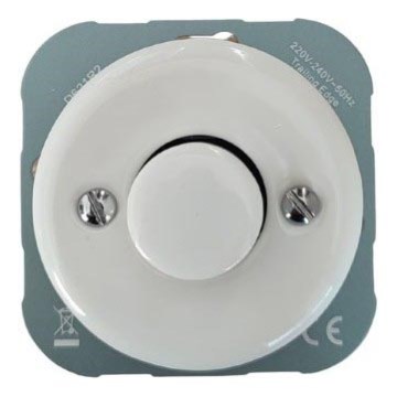 Reblig - Porcelanowy retro ściemniacz bez ramki 250V/10A biały