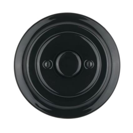 Reblig - Porcelanowy retro ściemniacz obrotowy z ramką 250V/10A czarny