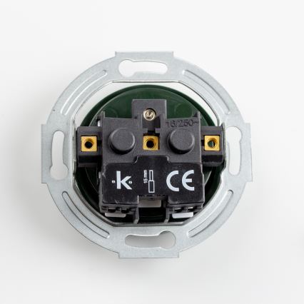 Reblig - Potrójne retro gniazdo elektryczne do domu z ramką 230 V zielone