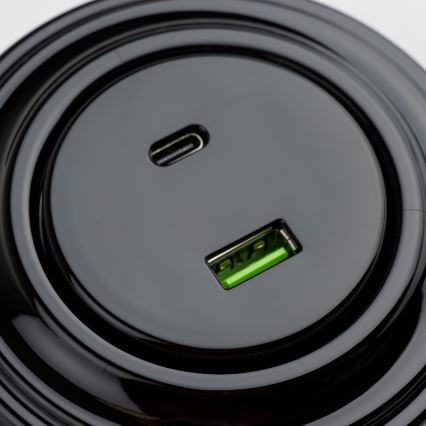Reblig - Retro czarne gniazdo USB A+C z ramką