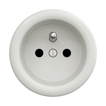 Reblig - Retro gniazdko bez ramki 230V ceramiczna biel