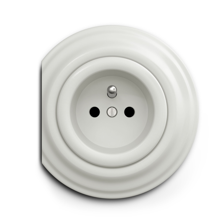 Reblig - Retro gniazdko bez ramki 230V ceramiczne białe