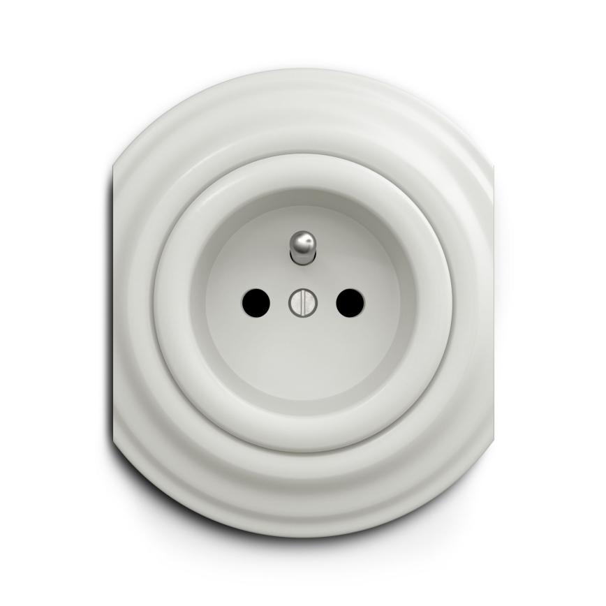 Reblig - Retro gniazdko bez ramki 230V ceramiczne białe
