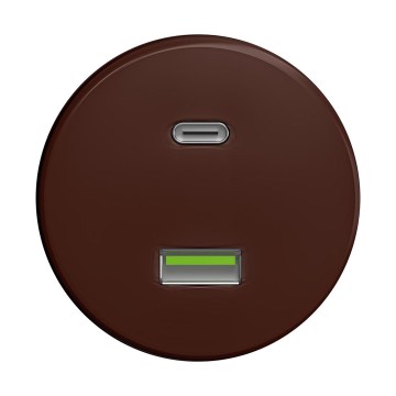 Reblig - Retro gniazdko USB A+C bez ramki brązowe