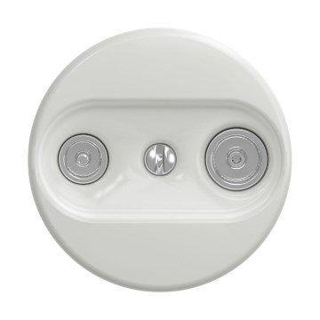 Reblig - Retro gniazdo abonenckie TV+R (końcowe) bez ramki, białe, ceramiczne