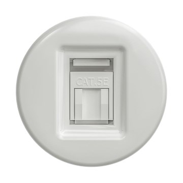 Reblig - Retro gniazdo danych bez ramki, białe ceramiczne