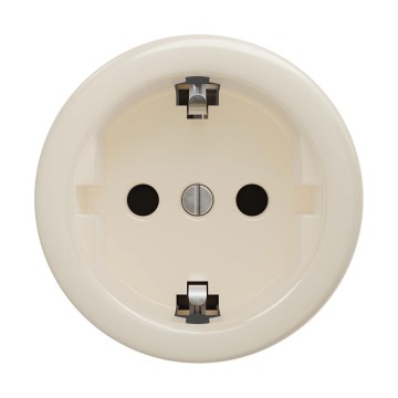 Reblig - Retro gniazdo domowe bez ramki SCHUKO 230V/16A beżowe