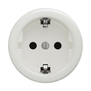 Reblig - Retro gniazdo domowe bez ramki SCHUKO 230V/16A, ceramiczne białe