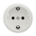 Reblig - Retro gniazdo domowe bez ramki SCHUKO 230V/16A, ceramiczne białe