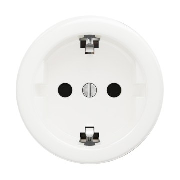 Reblig - Retro gniazdo domowe bez ramki SCHUKO 230V/16A w kolorze śnieżnobiałym