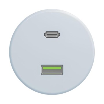 Reblig - Retro gniazdo USB A+C bez ramki, niebieskie