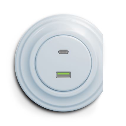 Reblig - Retro gniazdo USB A+C bez ramki, niebieskie