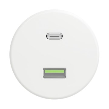 Reblig - Retro gniazdo USB A+C bez ramki śnieżnobiałe
