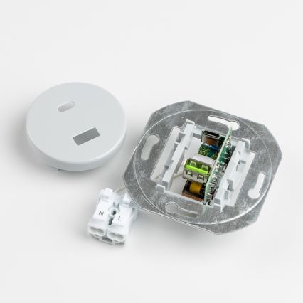 Reblig - Retro gniazdo USB A+C z szarą ramką