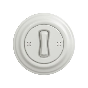 Reblig - Retro jednobiegunowy wyłącznik z ramką nr 1, ceramiczna biel