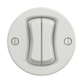 Reblig - Retro podwójny włącznik schodowy bez ramki nr 6+6, ceramiczna biel