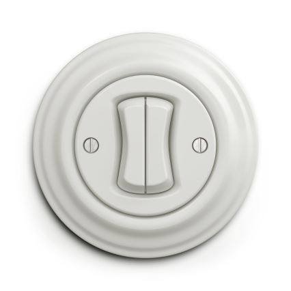 Reblig - retro, prosta, biała ramka ceramiczna