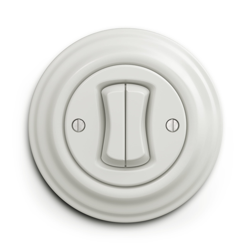 Reblig - retro, prosta, biała ramka ceramiczna