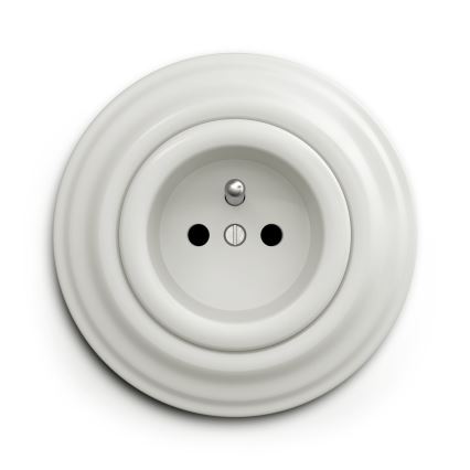 Reblig - retro, prosta, biała ramka ceramiczna