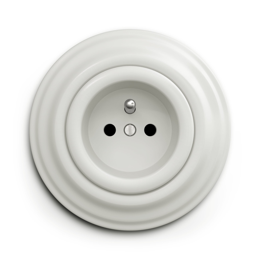 Reblig - retro, prosta, biała ramka ceramiczna