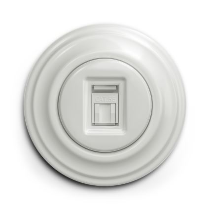 Reblig - retro, prosta, biała ramka ceramiczna