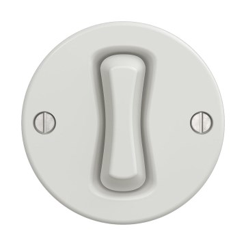 Reblig - Retro przycisk bez ramki, ceramiczny, biały