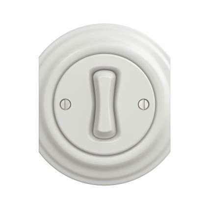 Reblig - Retro przycisk bez ramki, ceramiczny, biały