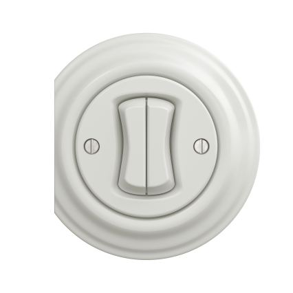 Reblig - Retro ramka końcowa ceramiczna biała