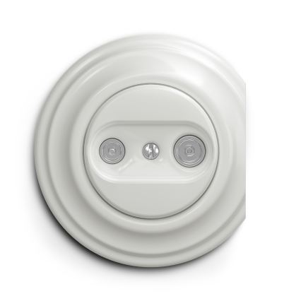 Reblig - Retro ramka końcowa ceramiczna biała