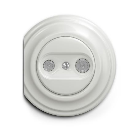 Reblig - Retro ramka końcowa ceramiczna biała