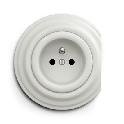 Reblig - Retro ramka końcowa ceramiczna biała