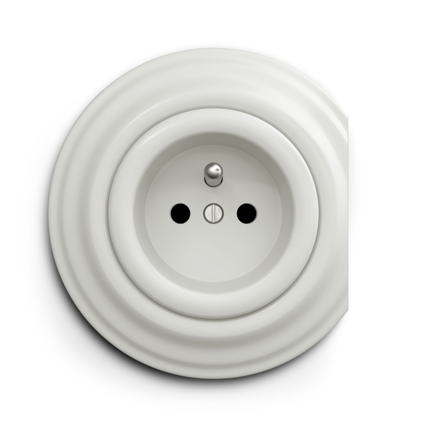 Reblig - Retro ramka końcowa ceramiczna biała