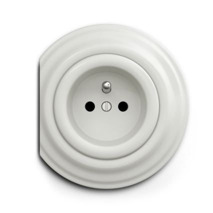 Reblig - Retro ramka końcowa ceramiczna biała