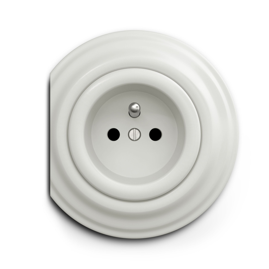 Reblig - Retro ramka końcowa ceramiczna biała