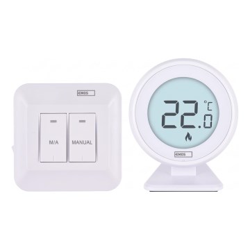 Ręczny bezprzewodowy termostat pokojowy 230V/16A 2xAA biały