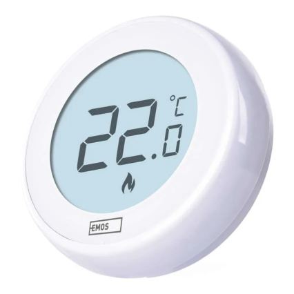 Ręczny termostat pokojowy 230 V/6 A, 2×AA, biały