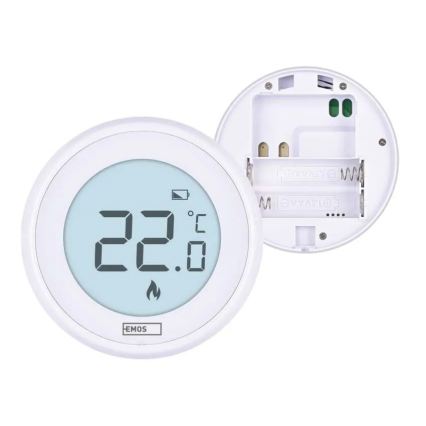 Ręczny termostat pokojowy 230 V/6 A, 2×AA, biały