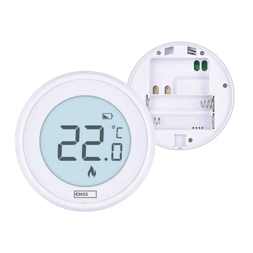 Ręczny termostat pokojowy 230 V/6 A, 2×AA, biały