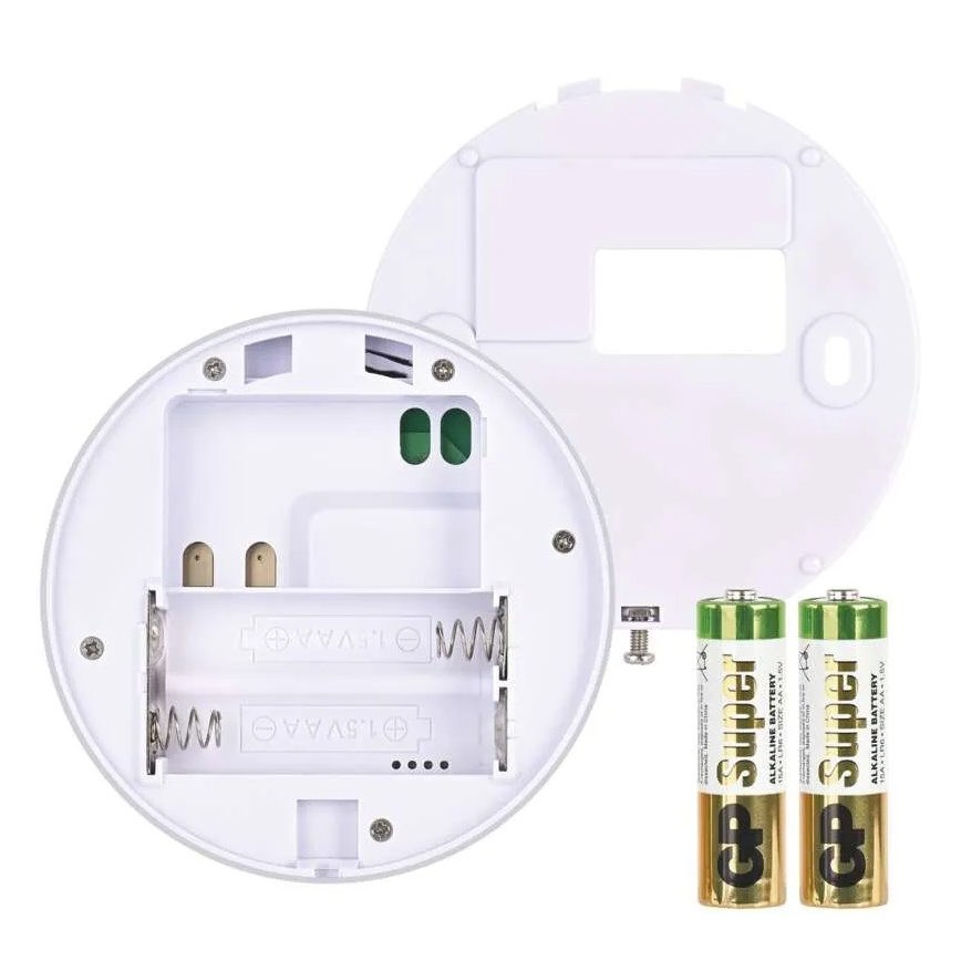 Ręczny termostat pokojowy 230 V/6 A, 2×AA, biały