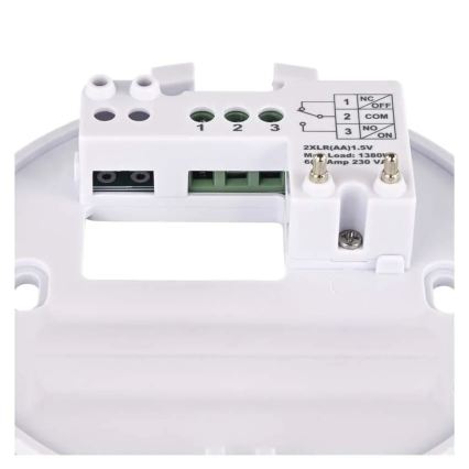 Ręczny termostat pokojowy 230 V/6 A, 2×AA, biały