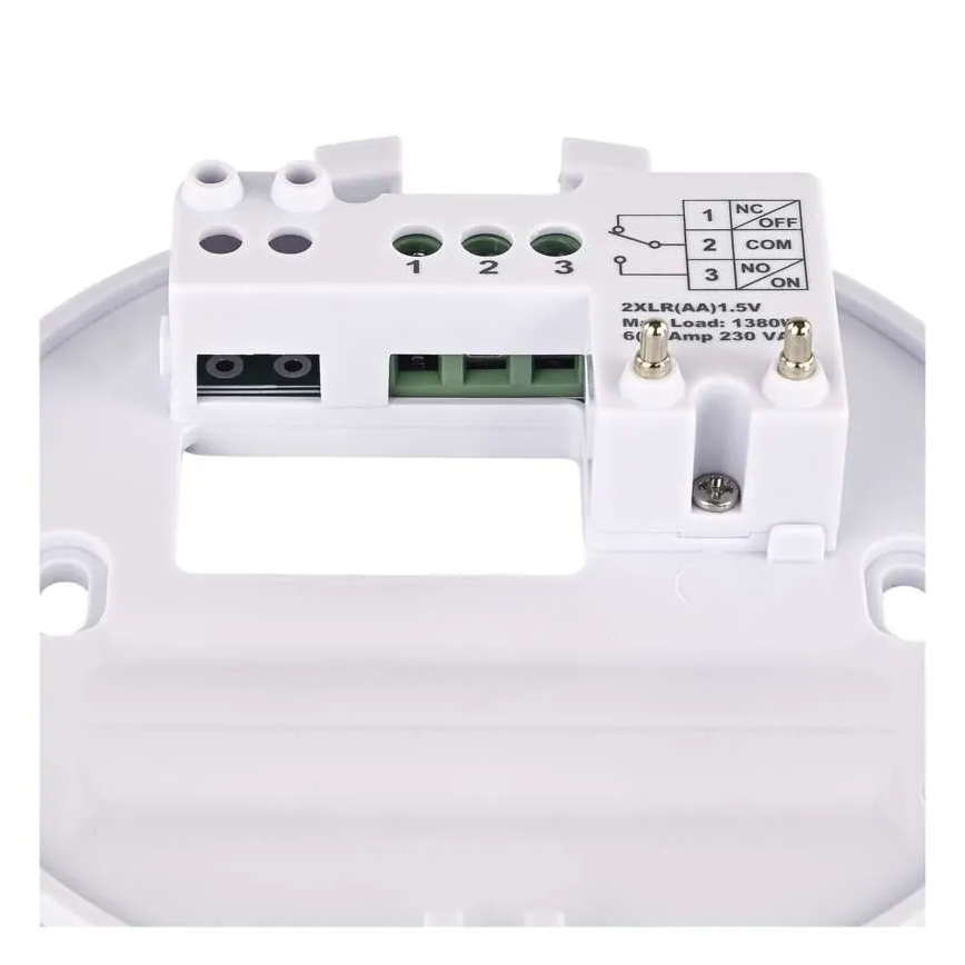 Ręczny termostat pokojowy 230 V/6 A, 2×AA, biały