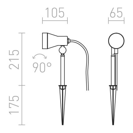 RED - Design Rendl - R10427 - Oświetlenie zewnętrzne DIREZZA 1xGU10/35W/230V IP54