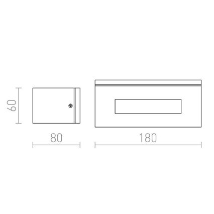 RED - Design Rendl-R10439 - Kinkiet zewnętrzny WOOP 1xR7s/48W/230V IP54